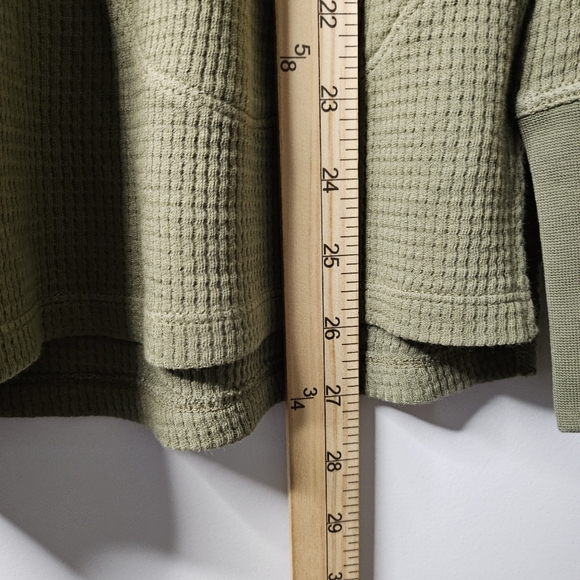 LOGO Waffle Knit Dip Dye Long Sleeve Tunic Top Casual Relaxed Fit Size Small - Picture 10 of 10